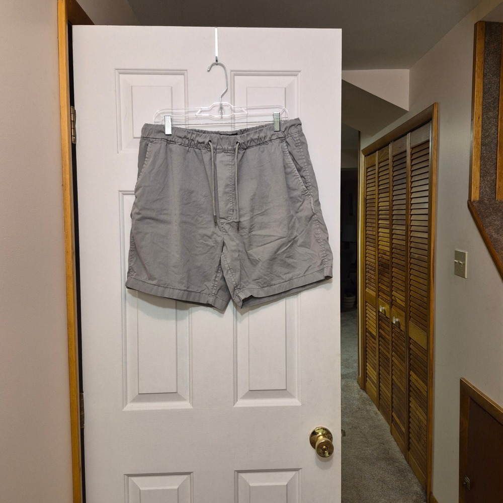 American Eagle Mens Flex Jogger Shorts Gray Elastic Waist Cotton Stretch Large